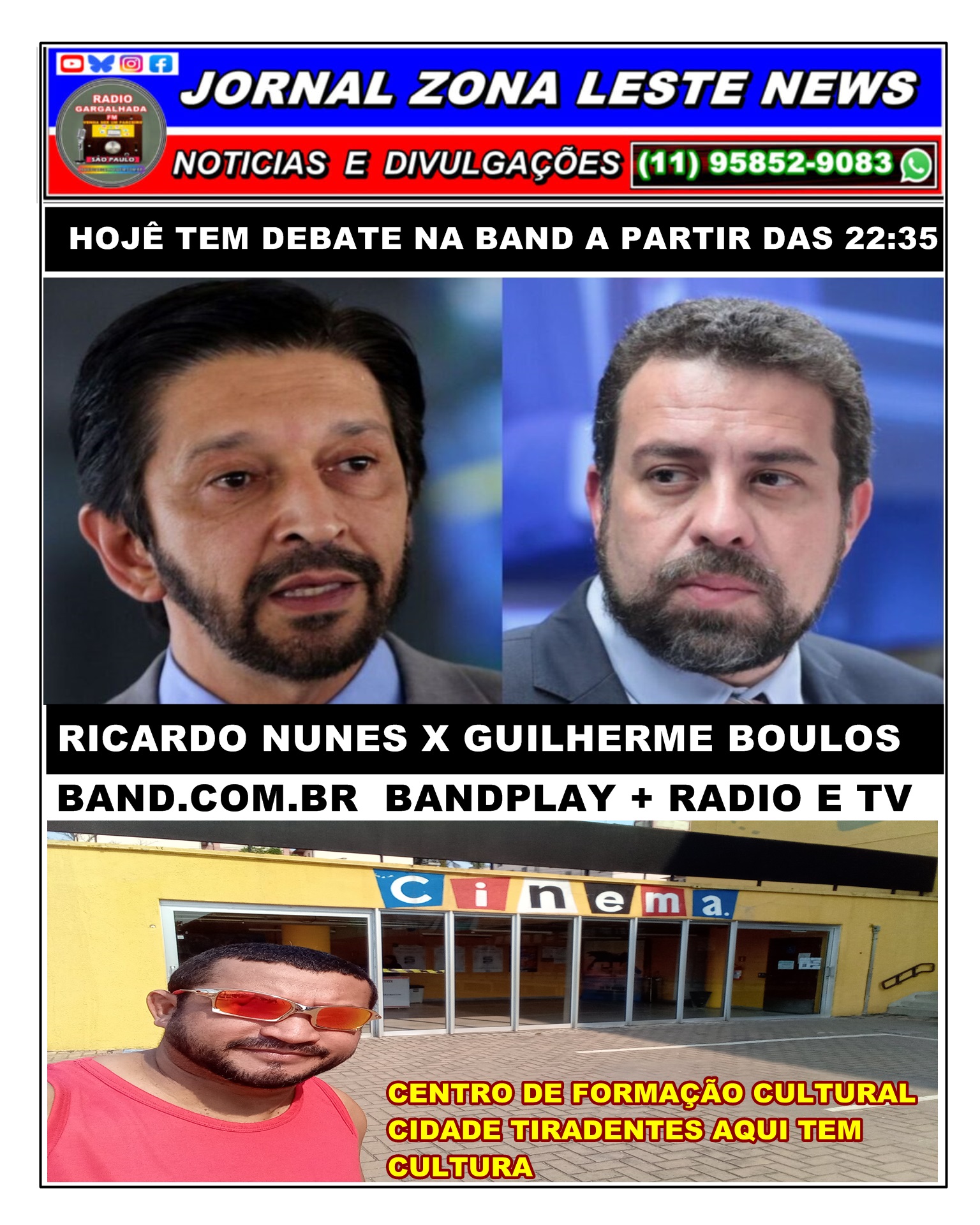 DEBATE NA BAND HOJÊ AS 22:35 VIA RADIO TV E APLICATIVOS DO GRUPO BAND