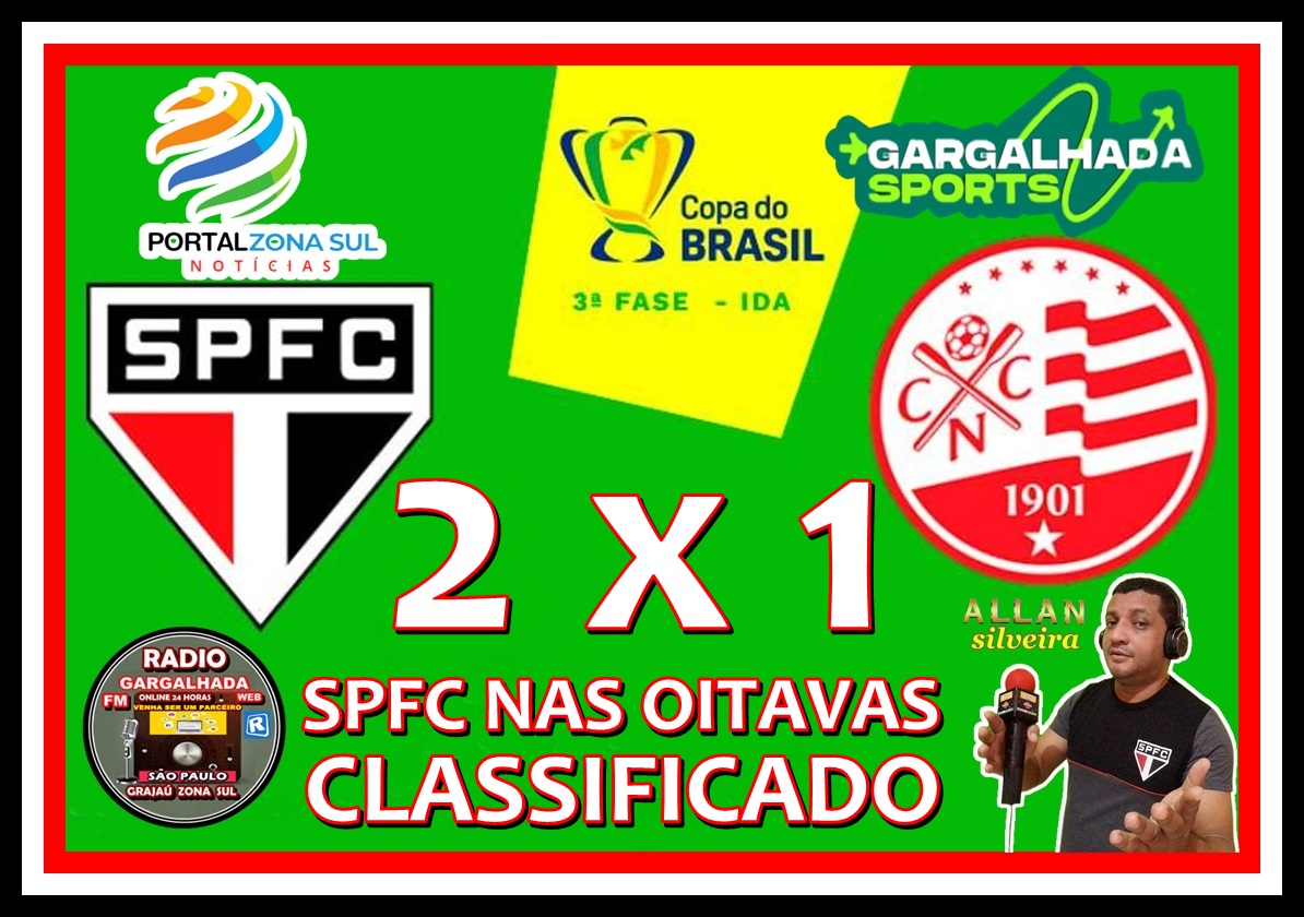 SÃO PAULO VENCE O NAUTICO ESTA NAS OITAVAS DA COPA DO BRASIL