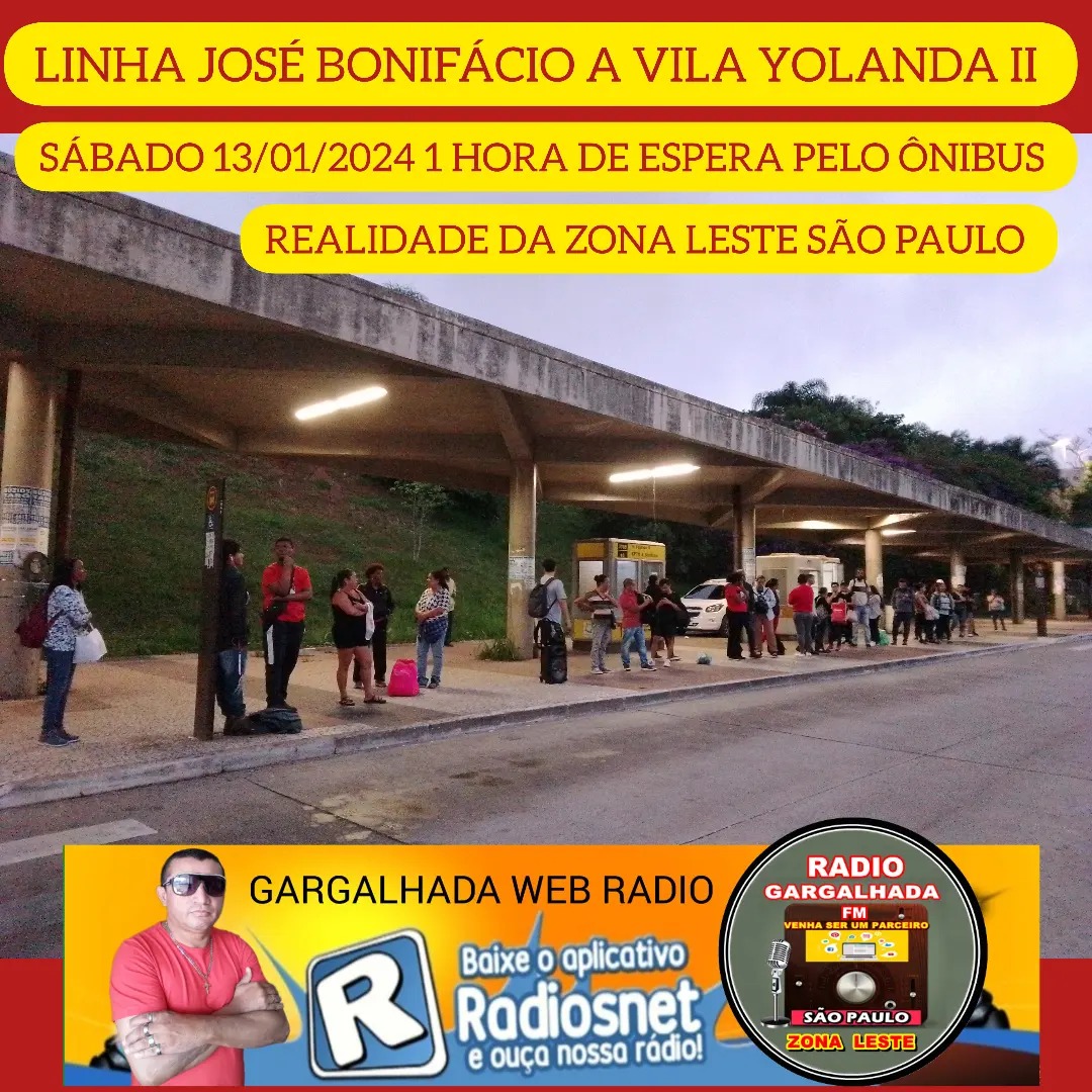 USUÁRIOS DE ÔNIBUS DA LINHA JOSÉ BONIFÁCIO A VILA YOLANDA II FICAM UMA HORA EM PÉ NO PONTO