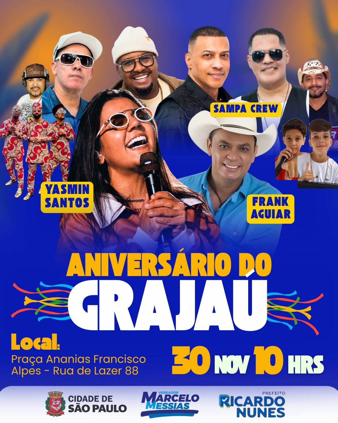 ANIVERSARIO DO GRAJAÚ DOMINGO 30 DE NOVEMBRO